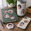 Custom Face Cutout Stickers with White Border